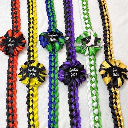 Custom Braided Ribbon Lei, Personalized Graduation Gift Class of 2026