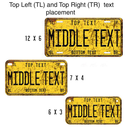 Customized Any Style License plate Any Color Any Text Design