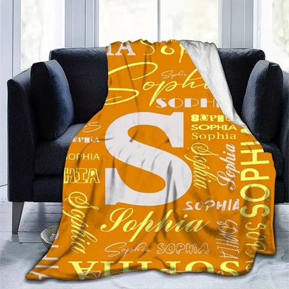Personalized Custom Flannel Blanket, Letter Custom Your Name Flannel Blanket