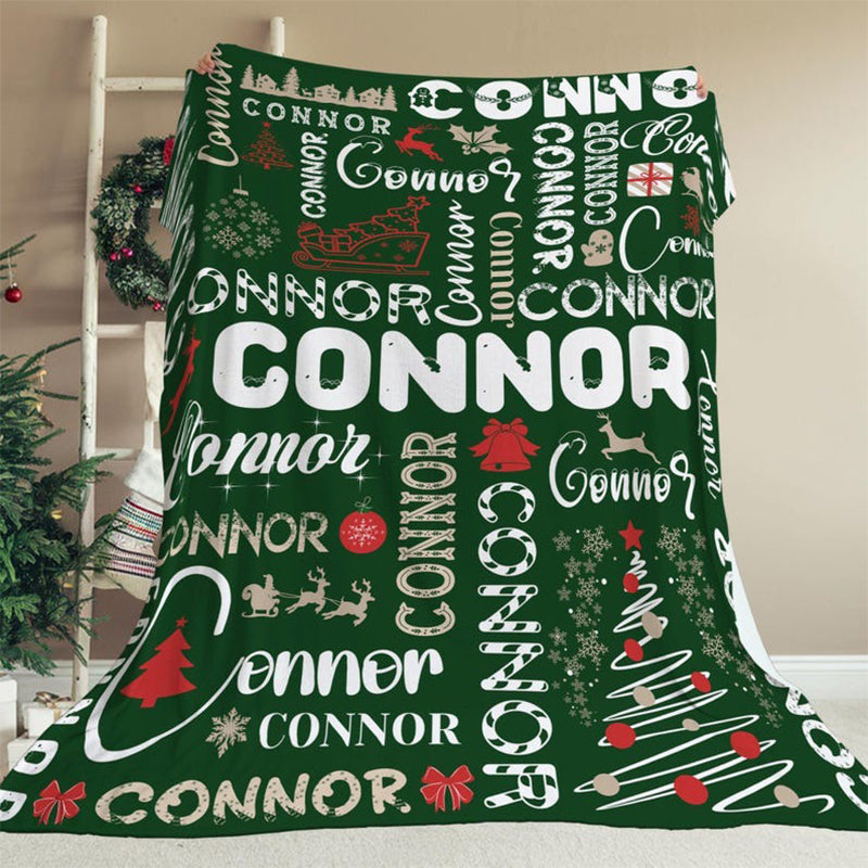 Personalized Christmas Blanket | Custom Name Throw Blanket