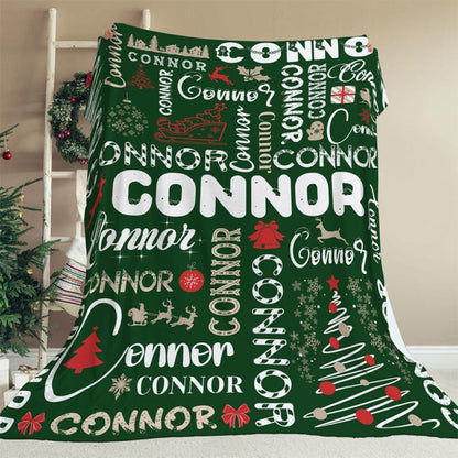 Personalized Christmas Blanket | Custom Name Throw Blanket