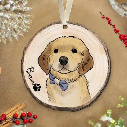 Pet Portrait Ornament, Custom Pet Ornament, Personalized Dog Ornament