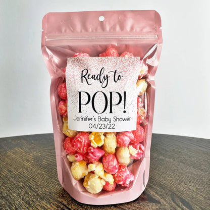 Ready to Pop baby shower treat bags, About to Pop favor bags