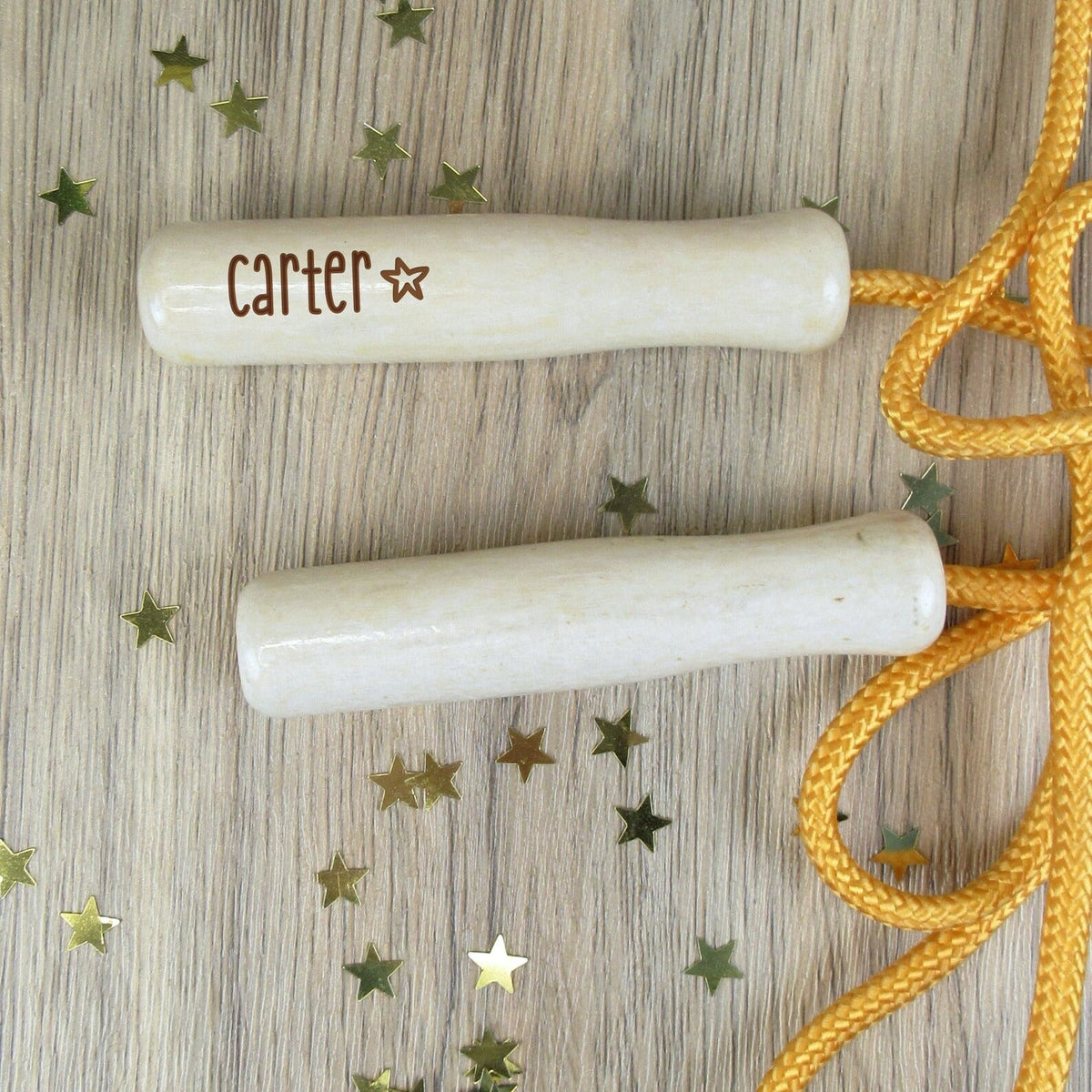 Personalised Wood & Coloured Children's Skipping Rope with Any Name