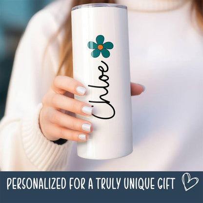 Custom College Tumbler, Personalized Name College Skinny Tumbler Graduation Gift