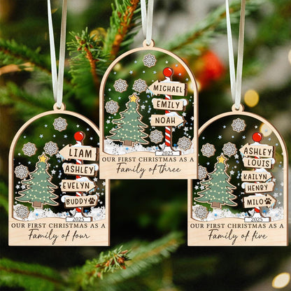 Personalized Family Christmas Ornament: Acrylic Shaker Ornament
