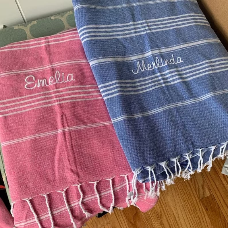 Personalized Beach Towel 70x40" MONOGRAMMED Turkish Towel Personalized Gifts