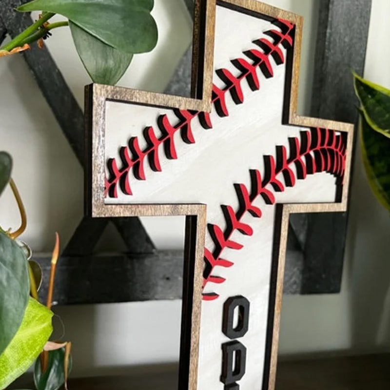 Personalized Baseball Cross, Boys Baptism Gift