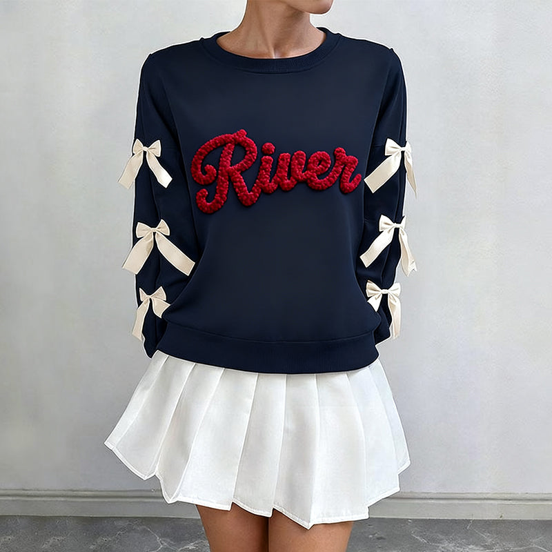 Christmas Chenille Yarn Embroidered Sweatshirt