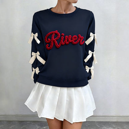 Christmas Chenille Yarn Embroidered Sweatshirt