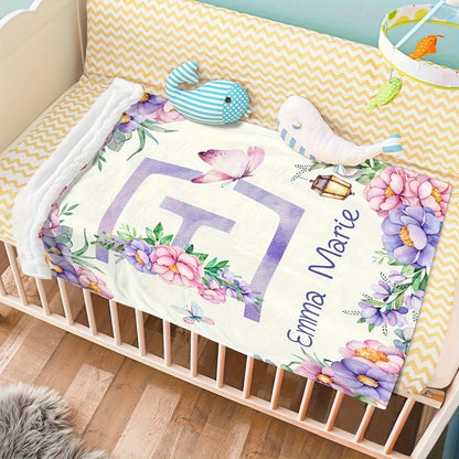 Personalized Floral Name Blanket