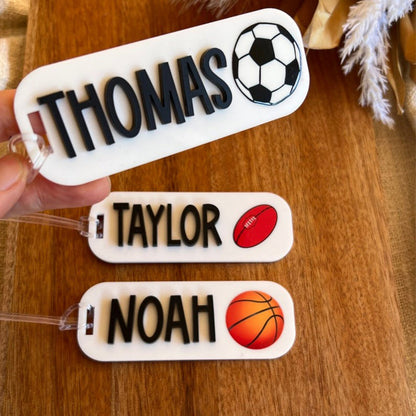 Sporty Bag Tag | Sports Team Name Tag | Keyring