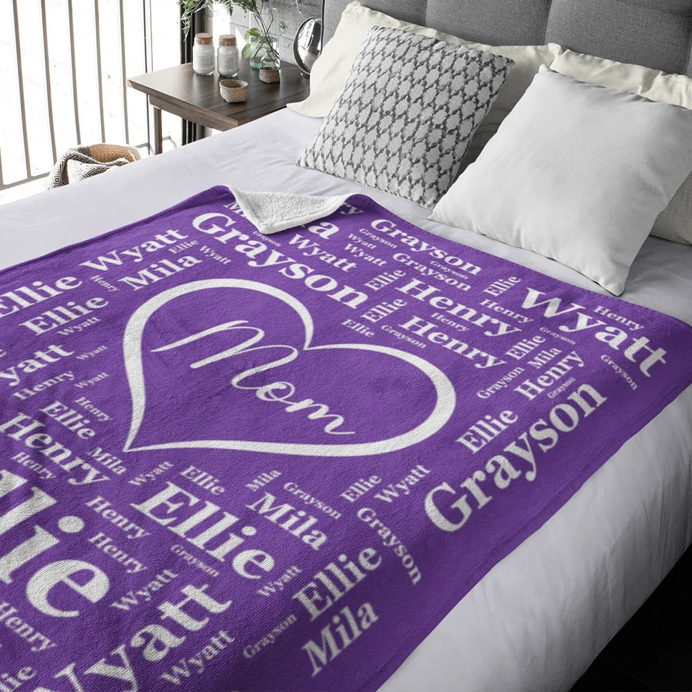 Personalized 1-16 Grandkid Names Blanket