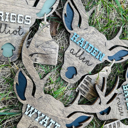 Baby Boy Deer Birth Stats Sign / Nursery Announcement