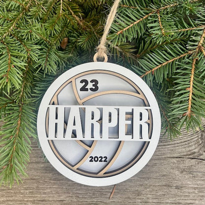 Personalized Volleyball Christmas Ornament