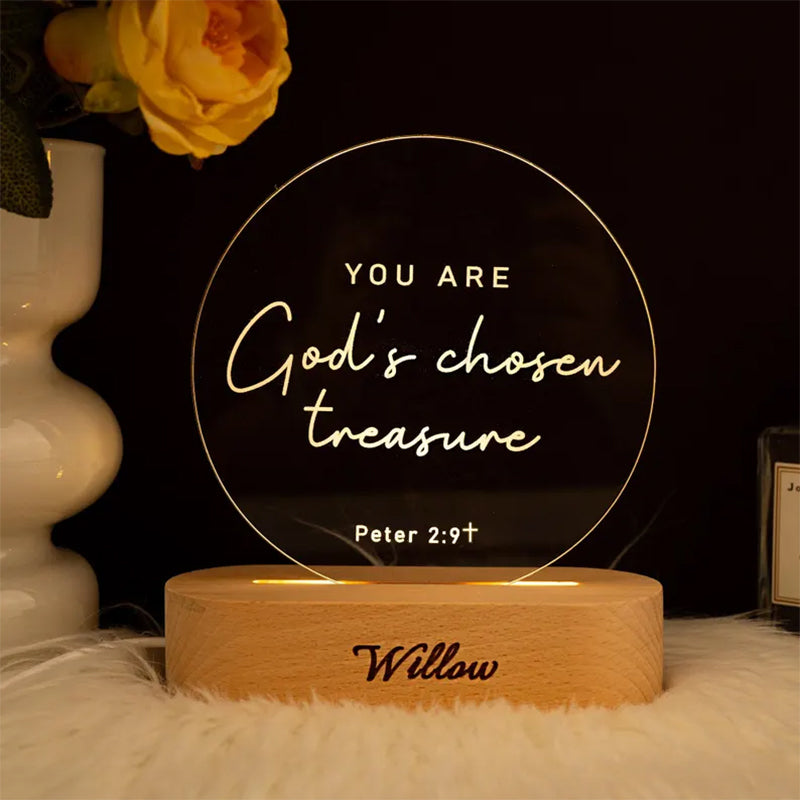 Personalized Bible Verse LED Light, Custom Favorite Bible Verse Gift