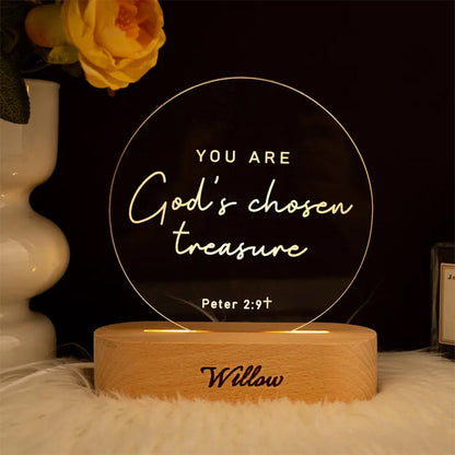 Personalized Bible Verse LED Light, Custom Favorite Bible Verse Gift