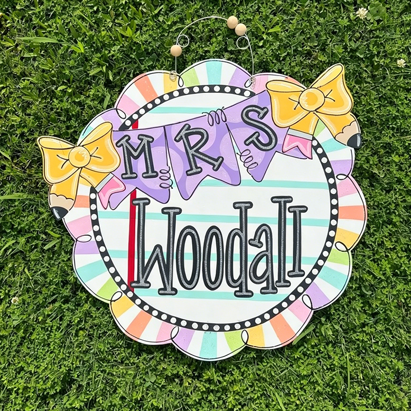 Personalized Teacher Door Hanger, Whimsical Classroom Decor