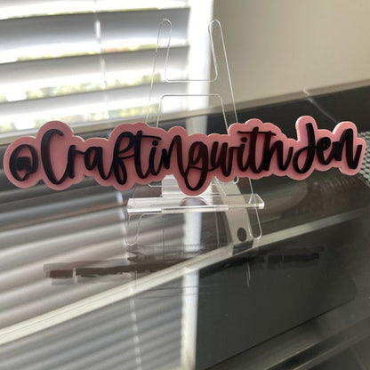 Acrylic Social Media Sign, Hashtag, Username, Photo Prop