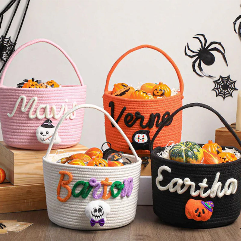 Custom Halloween Treat Bag with Name – Trick or Treat Basket