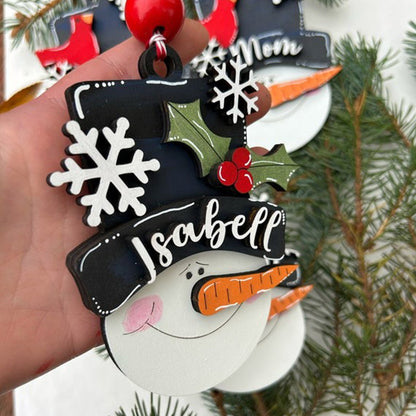 Personalized snowman ornament