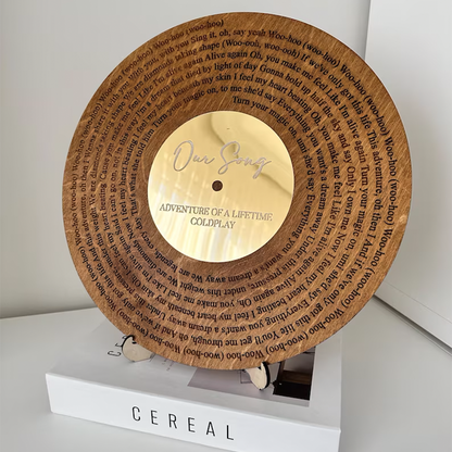 Custom Wooden Vinyl Decor, Personalized Wedding Song Lyrics Engraved,