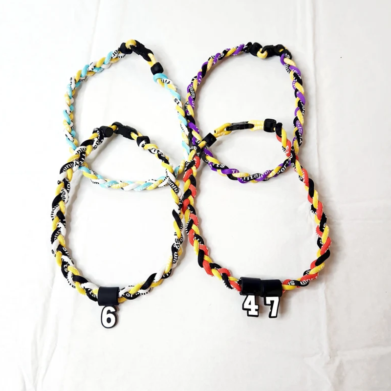 Baseball Basketball All Sports  Tri Rope Tornado Necklace with Customized Number