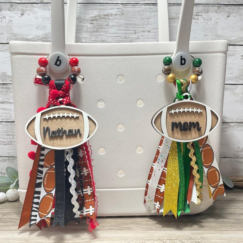 Cheer bogg bag tag, Cheerleader Tassel Charm Sport Duffle bag
