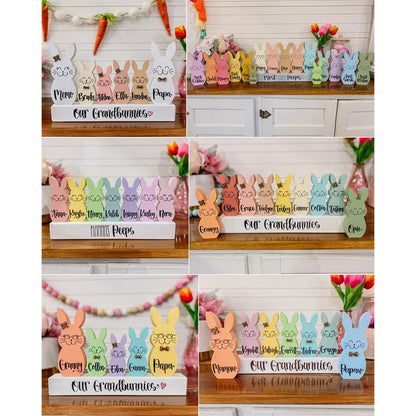 Personalized Easter Bunny Block - Chunky Wooden Easter Bunny