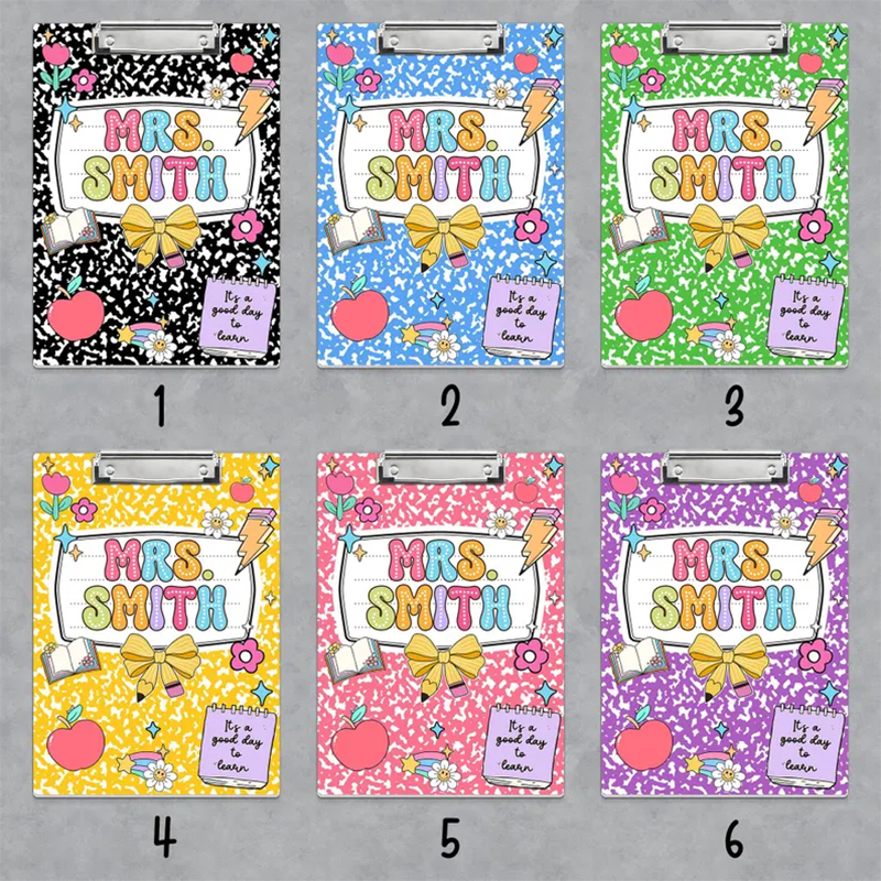 Custom Teacher Clipboard Composition Book With Name, Personalized Teacher Gifts