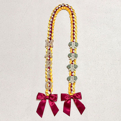 Graduation Lei, 2-Color Double Braid with Paper Decoration, Personalized Letters & Numbers