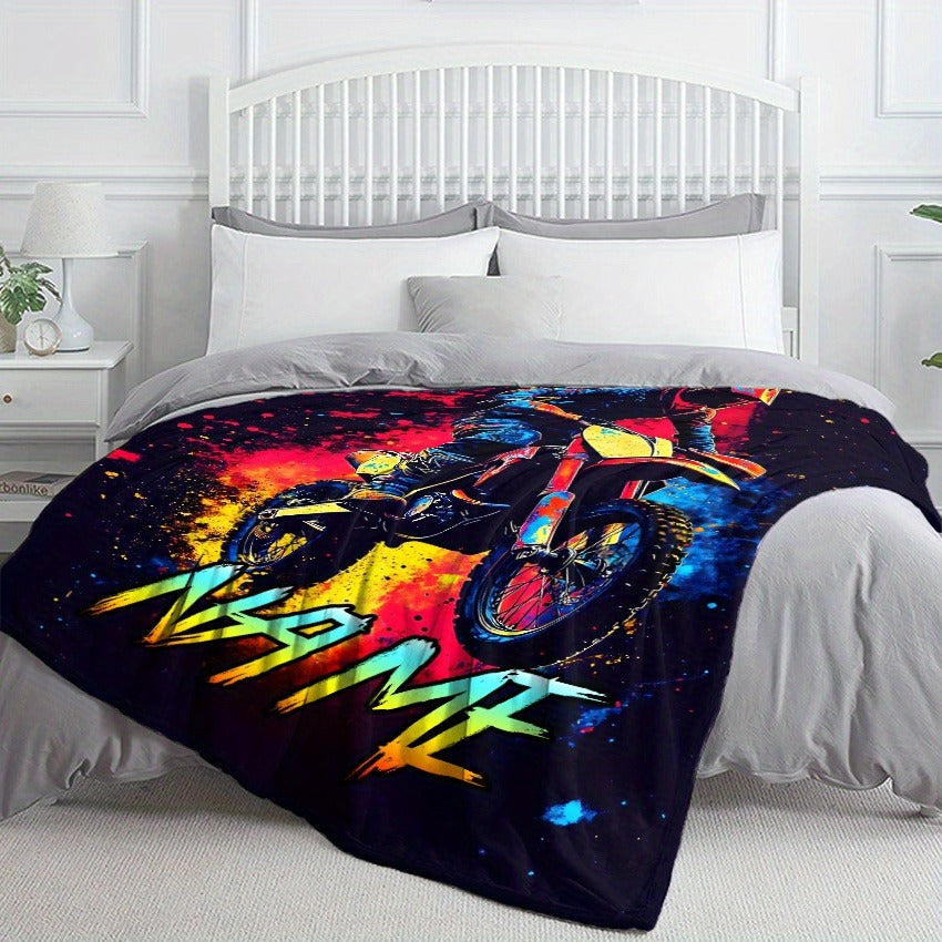 Custom Name Motorcycle Lovers Flannel Blanket