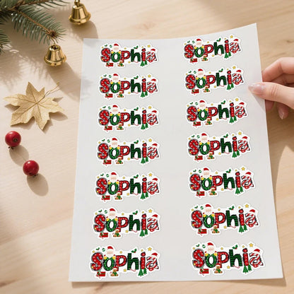 Personalized Santa Claus Elk Design Waterproof Stickers Labels