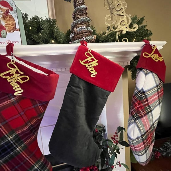 3D Stocking Name Tags Acrylic Christmas Stocking Name Tag