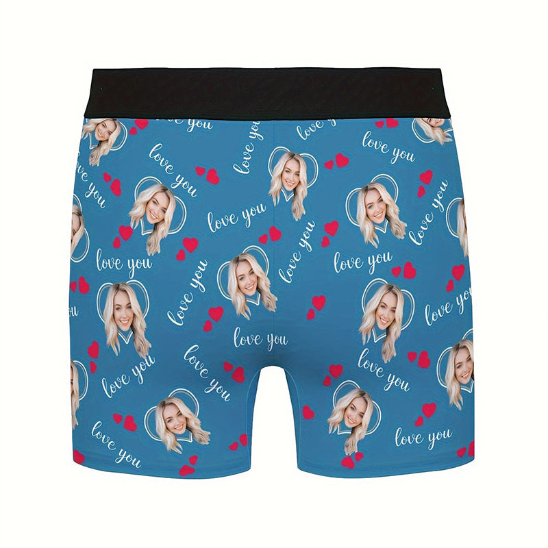 Custom Photo Print Boxer Briefs, High-Elastic Polyester