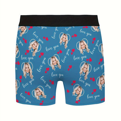 Custom Photo Print Boxer Briefs, High-Elastic Polyester