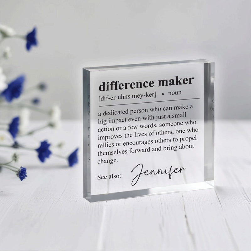 Difference Maker Gift, Plaque, Retirement Gift, Employee gift