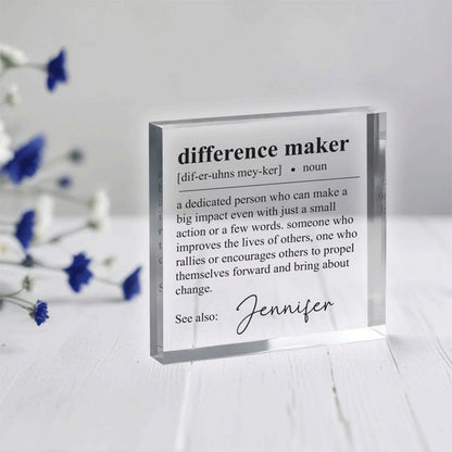 Difference Maker Gift, Plaque, Retirement Gift, Employee gift