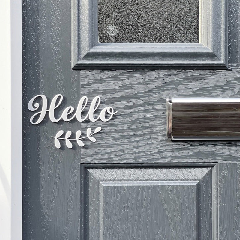 HELLO, GOODBYE, WELCOME 3D Acrylic Front Door Sign & Vine, Letterbox Sign