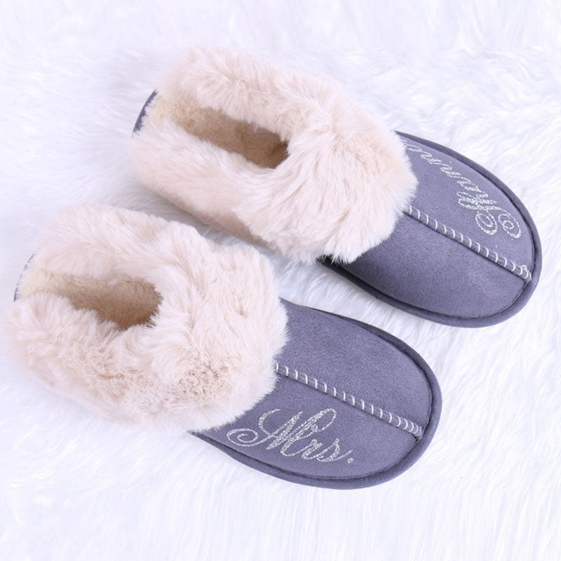 Personalized Women's Slippers Memory Foam House Slippers with Rubber Sole