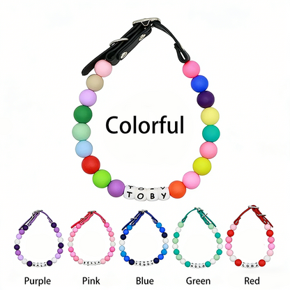 Custom beaded dog collar cute silicone bead accessories