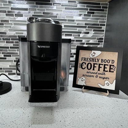 Freshly Boo’D Coffee Sign, Funny Halloween Sign, Coffee Sign