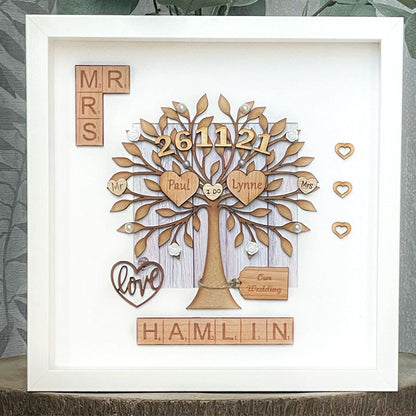 Wedding Gift. Unique Wedding Gift For Couples. Engraved Names. Mr & Mrs Wedding Anniversary Gift. Handmade Keepsake