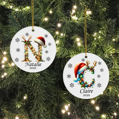 Personalized Christmas ornament 2025, Personalized Letter ornament, Family Ornament