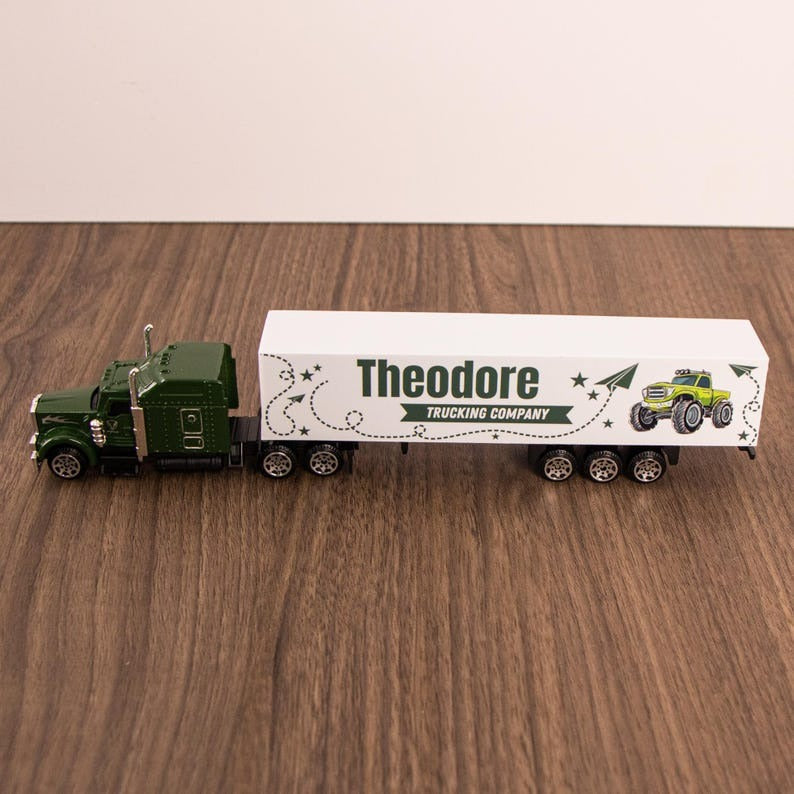 Personalized Toy Truck for Boys, Customized name on the side of the truck