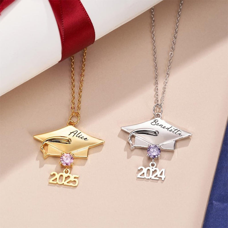 Personalized Graduation Cap Pendant Necklace