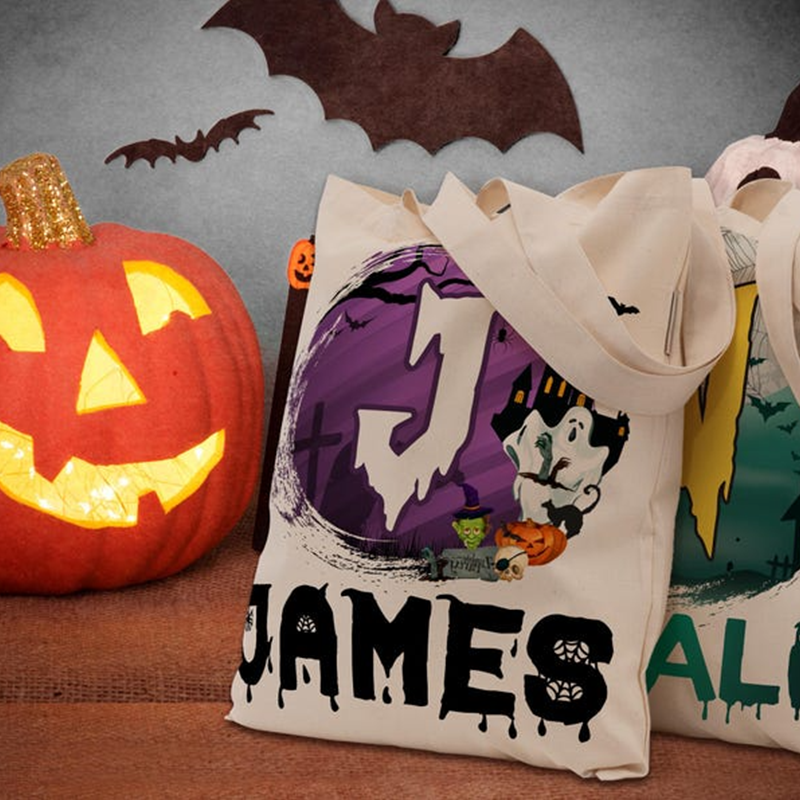 Personalized Halloween Tote Bag
