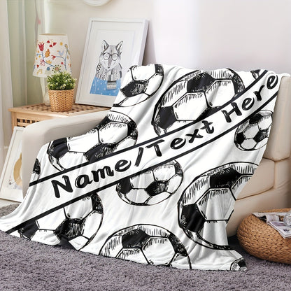 Customizable Football Pattern Throw Blanket
