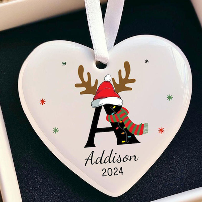 Letter Name Ornament - 2025 Family Ornament - Custom Initial Ornament