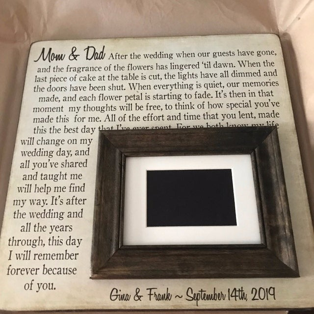 Unique Mother of the Bride Gift, Photo Frame